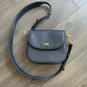 Michael Kors Whipstitched Leather Saddle Bag